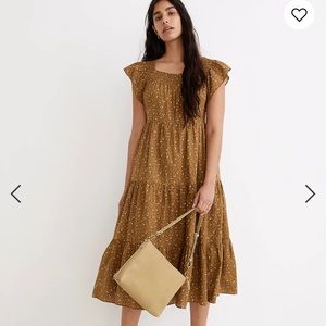 NWT Madewell ruffle sleeve tiered maxi dress